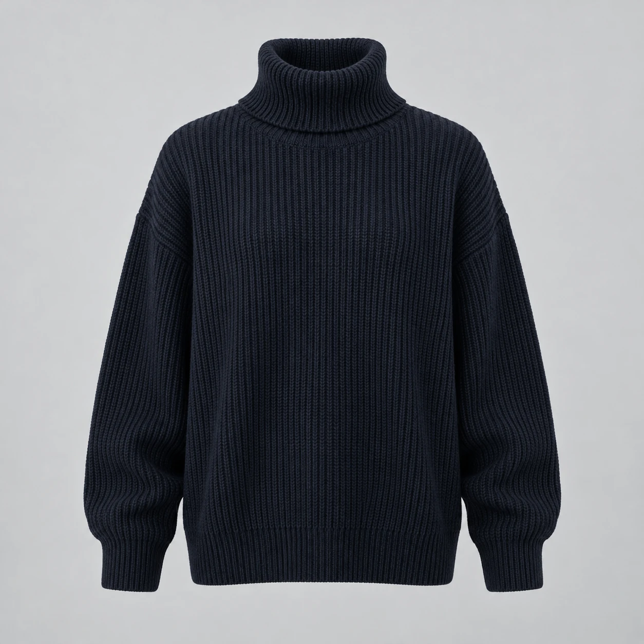 North Chunky Turtleneck in Ink, front view